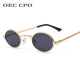 Lunettes de soleil OEC CPO classique petit cadre lunettes de soleil ovales pour hommes métal punk lunettes de soleil femmes rétro nuances lunettes rondes steampunk UV400 P230406