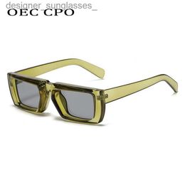 Lunettes de soleil OEC CPO Vintage Rectangle lunettes de soleil femmes Punk petit cadre lunettes de soleil hommes tendances lunettes carrées UV400 nuances lunettes de mode L231214