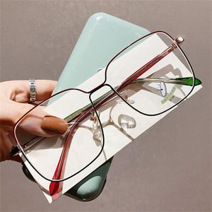 Lunettes de soleil bureau ordinateur lunettes Anti-rayon bleu surdimensionné carré Anti éblouissement fatigue oculaire lecteurs lunettes soins de la vue