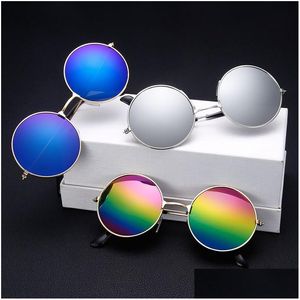 Lunettes de soleil Cadre optique Lunettes de soleil rondes en métal Steampunk Hommes Femmes Lunettes Esigner Rétro Vintage Lunettes Clear Len Drop Livraison Fas Dh5Do