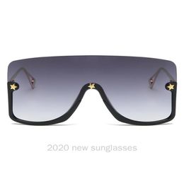 Gafas de sol Naranja Negro Square Mujeres 2021 Tendencias de una pieza Sombras rectángicas de gafas de sol para hombres NX7855001