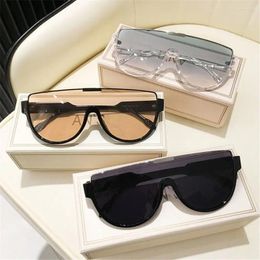 Zonnebrillen Outdoor Semi-Round Vintage Designer Half Frame Oversized Sun Glasses Monoblock Goggle Shades For Women Men
