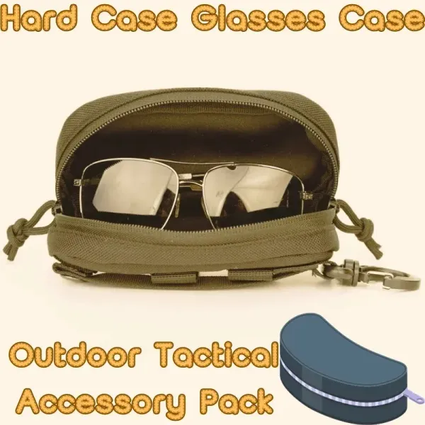 Lunettes de soleil Boîte de lunettes à étui dur en nylon tactique avec boîte de protection du système molle sac accessoire sac de lunettes de soleil sac