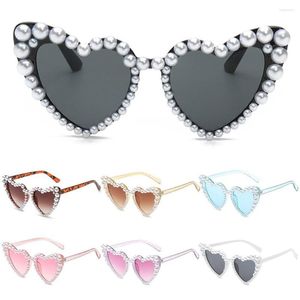 Lunettes de soleil Outdoor UV400 Beach Eyewear Party Lunettes Perles Sun Shades Heart