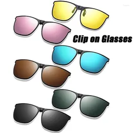 Gafas de sol al aire libre clips uv400 tendencia tr marco polarizado en tonos solas anteojos con gafas de miopía terminados