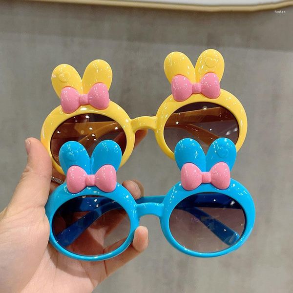 Lunettes de soleil ovales oreilles pour enfants mignon cheveux arcs fille lunettes Multi couleur rose coréen nuances lunettes mode bébé fête Gafas