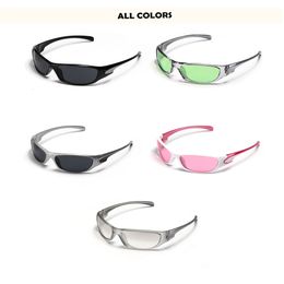 Gafas de sol con montura ovalada para hombres y mujeres para conducir al aire libre UV400 moda Retro Punk Hip Hop gótico resina colorida Y2K gafas 2023 230629