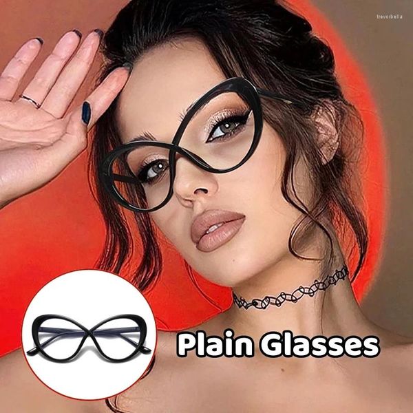Gafas de sol Marco de gafas ovaladas Personalidad de moda femenina Anti-rayo azul Gafas ópticas Gafas para hombres Gafas de gran tamaño
