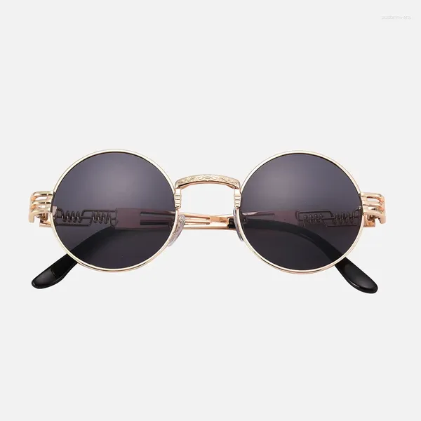 Gafas de sol ovaladas para mujer y hombre, anteojos de sol redondos con marco grande, a la moda, con gradiente, UV400