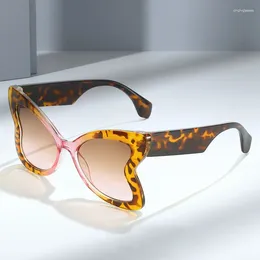 Lunettes de soleil surdimensionnées léopard rose papillon femmes pour hommes tendance designer vintage punk dames grand cadre lunettes de soleil