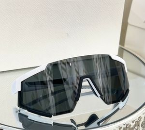 Gafas de sol Máscara de gran tamaño Envoltura Blanco Negro / Gris oscuro Lente 04ws Hombres Mujeres Linea Rossa Impavid Sunnies gafas de sol Sonnenbrille Shades UV400 Eyewear