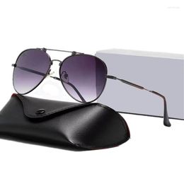 Gafas de sol de gran tamaño para hombre, diseño de marca, gafas piloto para mujer, gafas de espejo de conducción UV400