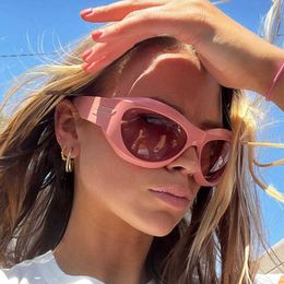 Zonnebrillen Oversized roze y2k zonnebrillen