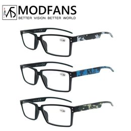 Lunettes de soleil surdimensionnées Lunettes de lecture Hommes Squared Frame Readers Vision Presbytes Lunettes de haute qualité avec jambe de camouflage 1 1.5 2 2.5 3 230726