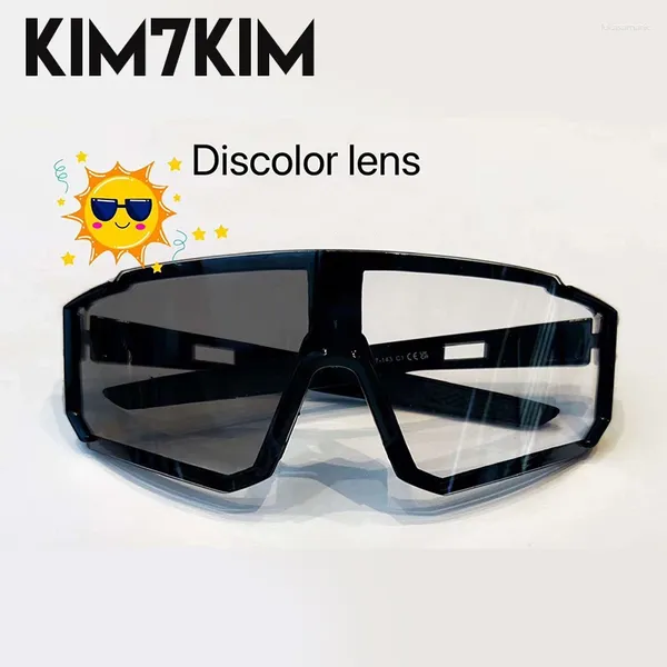 Lunettes de soleil Sports surdimensionnés Changement Couleur Femmes 2024 Tendances Punk Sun Grasses Men 2000's Wrap Around Goggle Sunglass Shades OCULOS