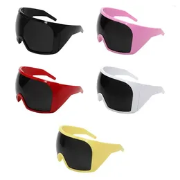 Gafas de sol envuelto de gran tamaño alrededor de la lente curva rave futurista lentes solares y2k Uv400 Sombras de protección para mujeres hombres
