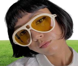 Lunettes de soleil Pilot jaune surdimensionné Femmes 2021 Tom Sun Grasses Men Fashion Vintage Big Frame Shades UV400 Steampunk1816649