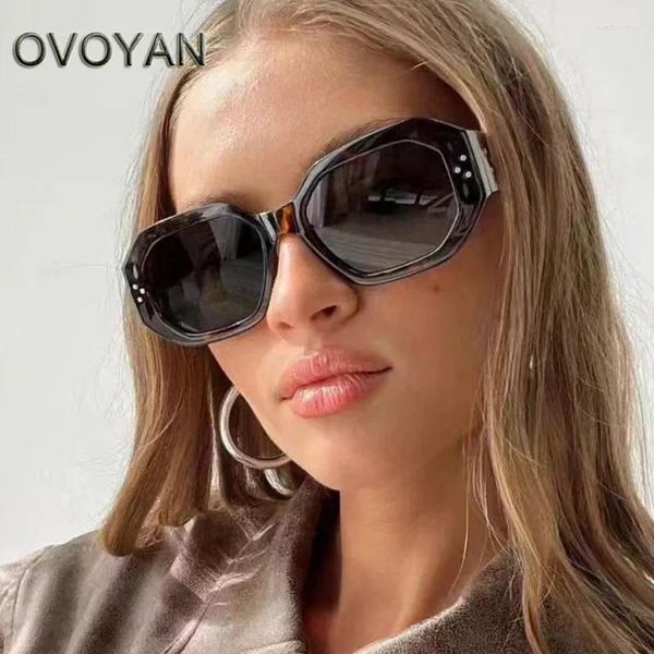 Gafas de sol Square ovoyan 2024 Mujeres Irregulares Eyewear Vintage Mujeres/Hombres Personalidad Gafas Sunes Sol Gafas de Sol Mujer