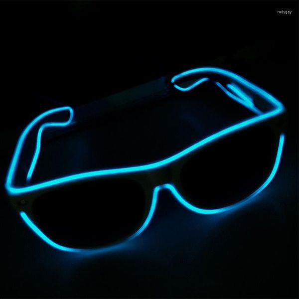 Gafas de sol Fiesta Gafas LED Mujeres Hombres EL Wire Light Up Eyewear Festival Disfraz Glow Sun