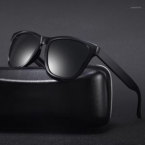 Zonnebril Parzin vierkant gepolariseerd klassieke metalen scharnier mode UV400 lens rijden zonnebril occhiali da sole uomo