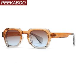 Óculos de sol Peekaboo verde marrom retrô óculos de sol para mulheres uv400 óculos de sol quadrados unissex masculino preto acessórios de verão feminino 230707