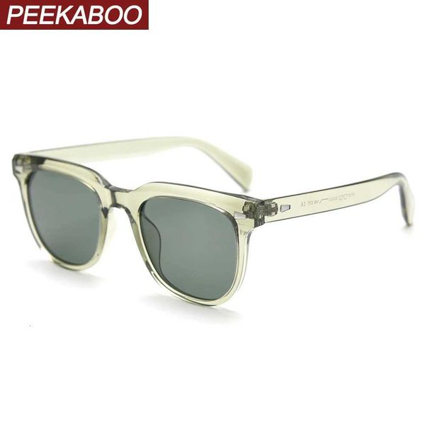 Gafas de sol Peekaboo gafas de sol polarizadas de leopardo verde para hombres TR90 gafas de sol retro para mujeres que conducen uv400 2023 estilo de verano unisex YQ240120