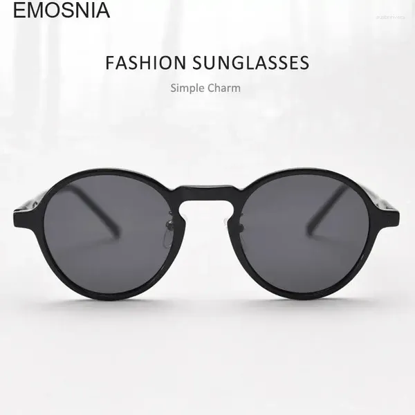 Lunettes de soleil Niche rétro personnalisée Polarisée Fashion Trentie Men des femmes Miroir circulaire Miroir Cadre des lunettes