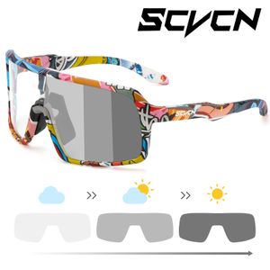 Lunettes de soleil verres à cyclisme photochromiques hommes polarise les lunettes de soleil MTB Mountain Goggles For Women Eyewear Road Bike Windproof Sport