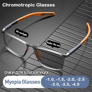 Zonnebrillen fotochromic tr sile sport myopia bril anti blauw lichte mannen anti-shed basketbal voetbal zonnebril p230406