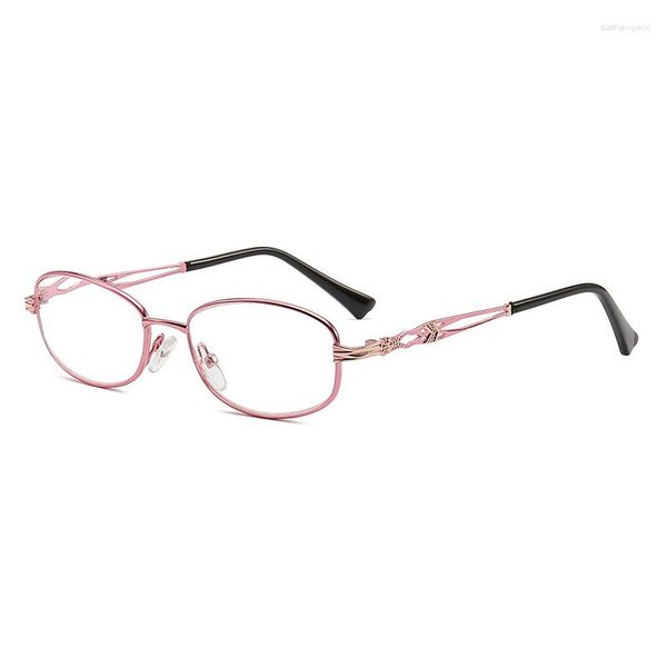 Gafas de sol rosa rojo púrpura delicado elegante mujer gafas de lectura lentes de resina hipermetropía marco de aleación gafas 1,0 1,50 2,0 2,5 3,0 3,5 4,0