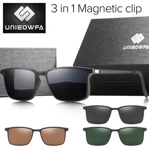 Lunettes de soleil polarisées à Clip magnétique, verres de Prescription pour hommes, multifocales progressives, optique Anti lumière bleue, myopie, 231114