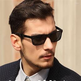 Gafas de sol polarizadas para hombre, marca de diseñador, gafas antideslumbrantes, lente amarilla, visión nocturna, conducción, Vintage, clásico, sol