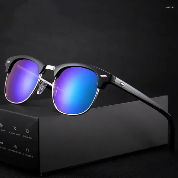 Lunettes de soleil polarisées hommes femmes 3016 marque Design lunettes de soleil semi-sans monture classique UV400