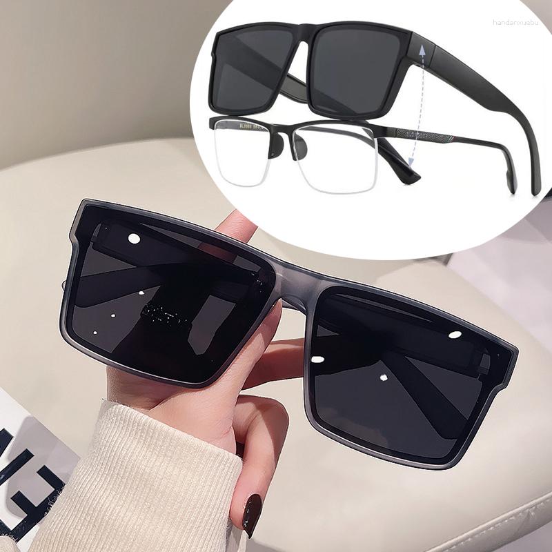 Sunglasses Polarized Men Women Rectangle Wear Over Myopia Prescription Glasses Vintage Driving Goggles Eyewear Gafas