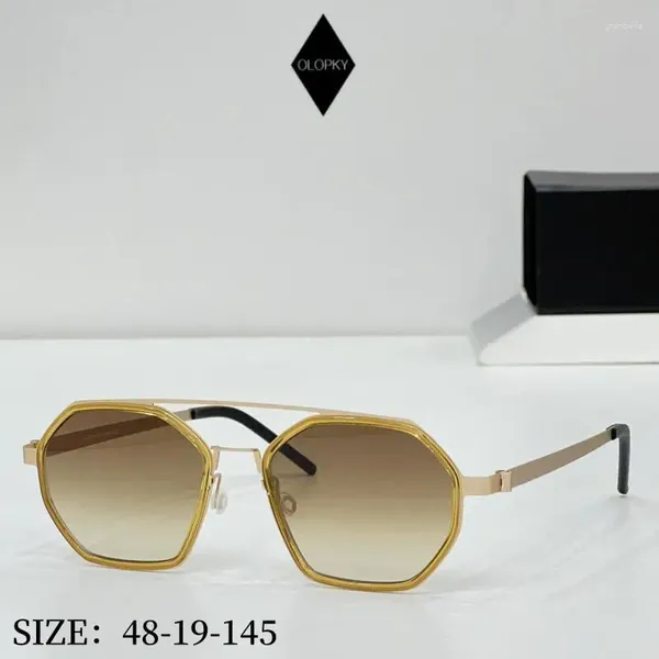 Lunettes de soleil Polygonal Mini Pilot Women Fashion Fashion High Quality Alloy Sun Glasses Men Femelle Eyeglasse extérieure UV