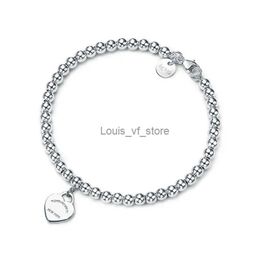 Lunettes de soleil Populaire S925 Argent 4mm Perles rondes Bracelet en forme de coeur Placage inférieur plus épais Boudoir Mode commémorative Glamour Jewelldomo H24227