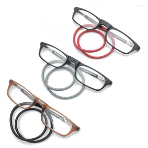 Lunettes de soleil lunettes de lecture portables qui peuvent être accrochées autour du cou avec lanière réglable pour hommes et femmes