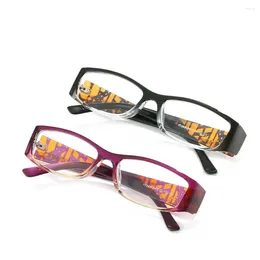 Zonnebrillen Bedrukte damesleesbril Trendy sterkte 1,0x - 4,0x Vierkant frame Verziend veerscharnier Lezers voor dames