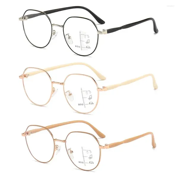 Lunettes de soleil Lunes de lecture multi-focus progressives pour hommes Femmes anti-bleu Lumière près des lunettes de la presbytie