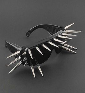 Zonnebril PUnisex Punk Rock Spike Zwart Metalen Klinknagel Bril Heren Dames9728496