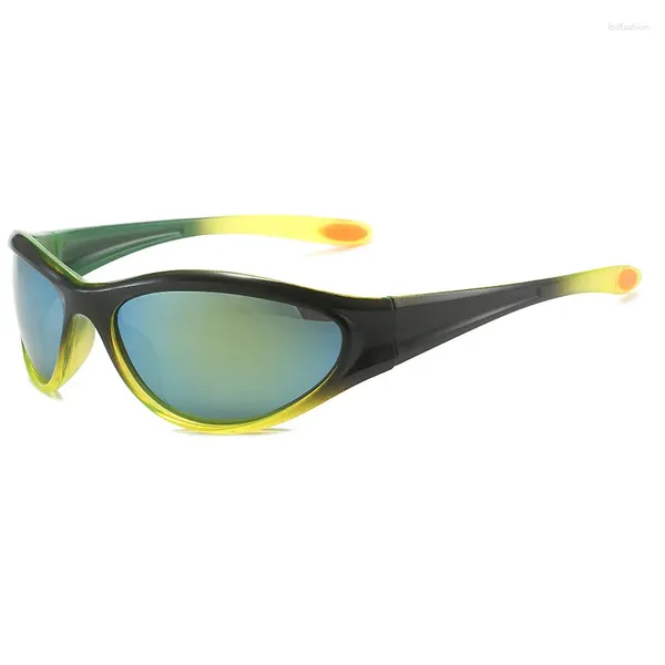 Lunettes de soleil Punk miroir femmes années 2000 hommes Y2K Hip Hop œil de chat lunettes de soleil UV400 unisexe nuances lunettes ovales