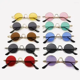 Lunettes de soleil Punk Small Round Fashion UV400 Protection Colorful Circle Shades Hippie Sun Glasse pour femmes hommes