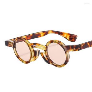 Lunettes de soleil Punk petit rond hommes femmes Design Unique Vintage Steampunk Hip Hop femme lunettes de soleil nuances Oculos