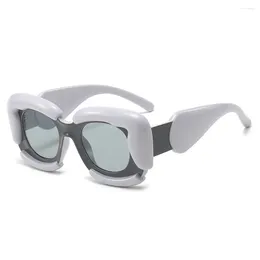 Lunettes de soleil Punk Y2k pour femmes et hommes, lunettes uniques gonflées à monture épaisse, lunettes de soleil carrées, nuances de hanche Gafas