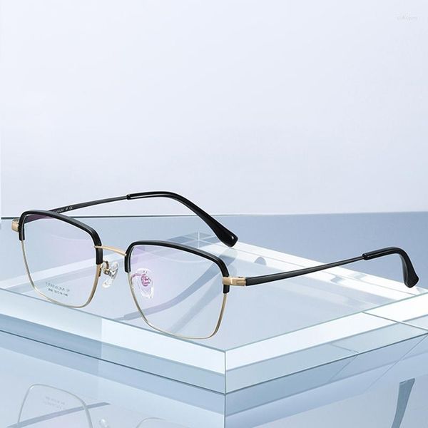 Gafas de sol de titanio puro, montura de gafas ópticas para mujer, gafas graduadas, gafas de moda para mujer, brazos de templo flexibles