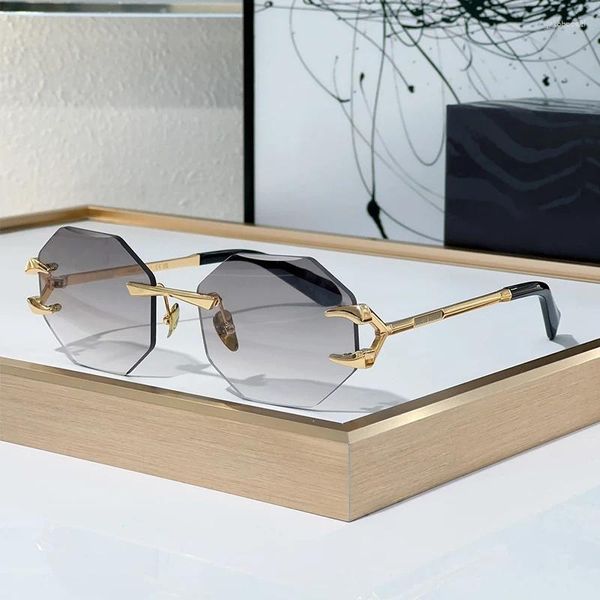 Lunettes de soleil Qualités Polygon Allone Gold SRC005 Lédies Outdoor Luxury Designer Brand Eyeglass Fashion Eyewear UV400