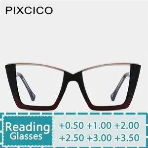 Zonnebrillen R57014 Mode half-frame leesbril Dames Spring scharnier Optisch Presbyopisch bril Square transparant spektakel