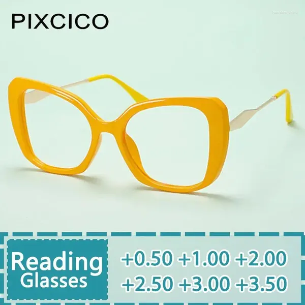 Lunettes de soleil R57092 MAGES MÉTALES LECTURES LECTURES LUXE LUXE LUXE CAT CAT Eye Presbype Spectacle Dioptric 0,50- 3,50