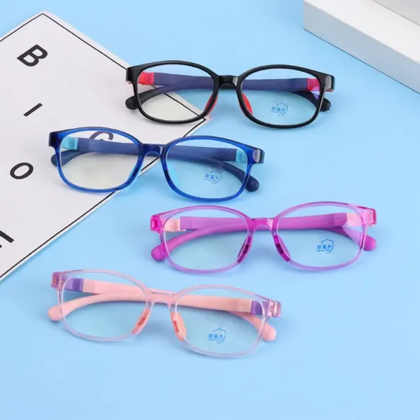 Lunettes de soleil Protection contre les radiations Anti-rayons bleus Soins de la vue Lunettes pour enfants Lunettes en silicone TR Lunettes légères Lunettes à monture souple