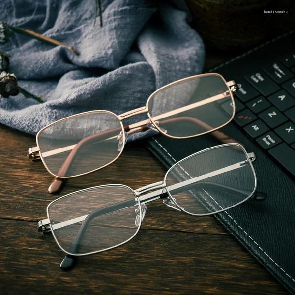 Lunettes de soleil lunettes de lecture pour hommes femmes mode métal plein cadre ultraléger clair lentille loupe affaires mâle presbyte lunettes